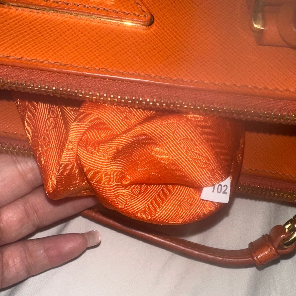 Authentic Prada Vibrant Orange Satchel - Picture 11 of 16